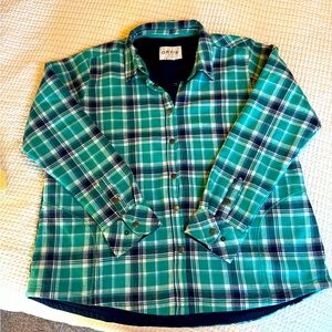 Orvis Womens Fleeced Lined Flannel Shirt Jacket